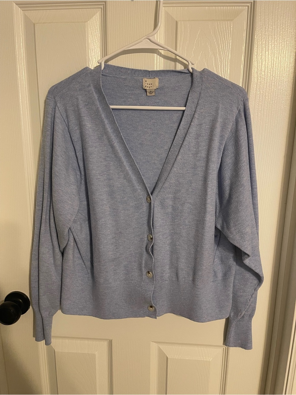 a new day Light Blue V-Neck Button Cardigan